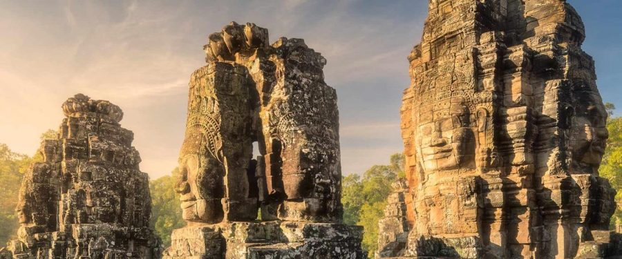 Cambodia stone faces