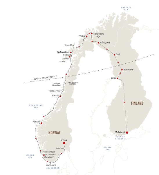 Savour the Northern Lights Map