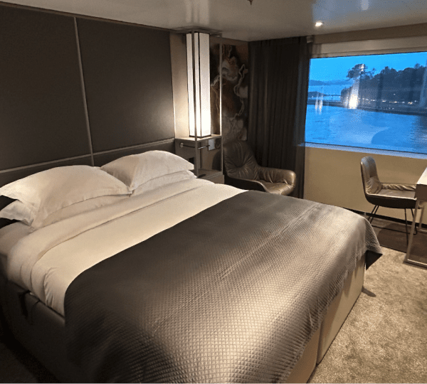 Scenic Eclipse II Suite all ready for a comfortable nights sleep