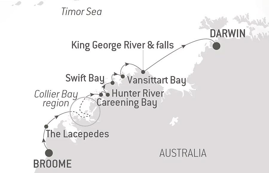 Scenic Eclipse Kimberley Cruise Map