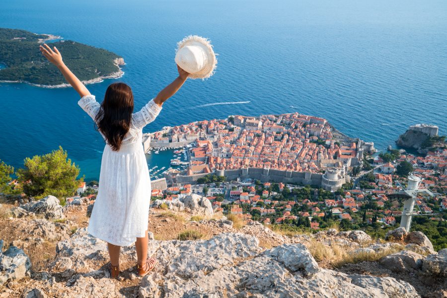 Croatian Cruise Traveller Celebrating The Views Of Dubrovnik