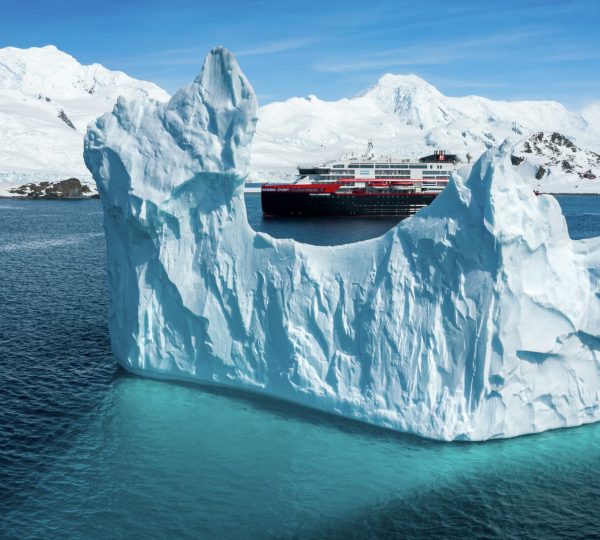 Hurtigruten Ship In Antarctica