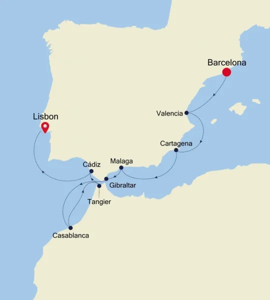 Barcelona to Lisbon