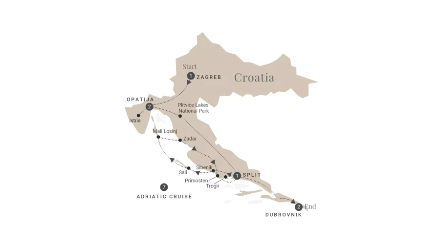 Map - Croatia & Dalmatian coast