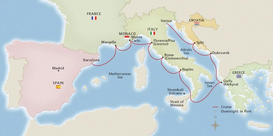 Viking Cruises Mediterranean Map