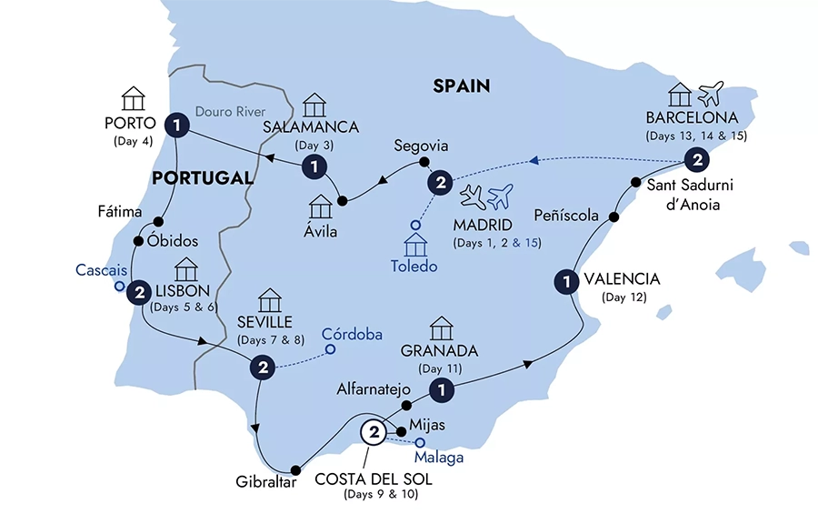 Map Spain Portugal